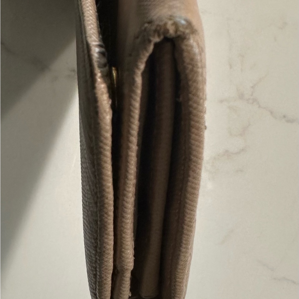 Prada Tan Saffiano Leather Wallet with Gold Logo - Picture 9 of 10